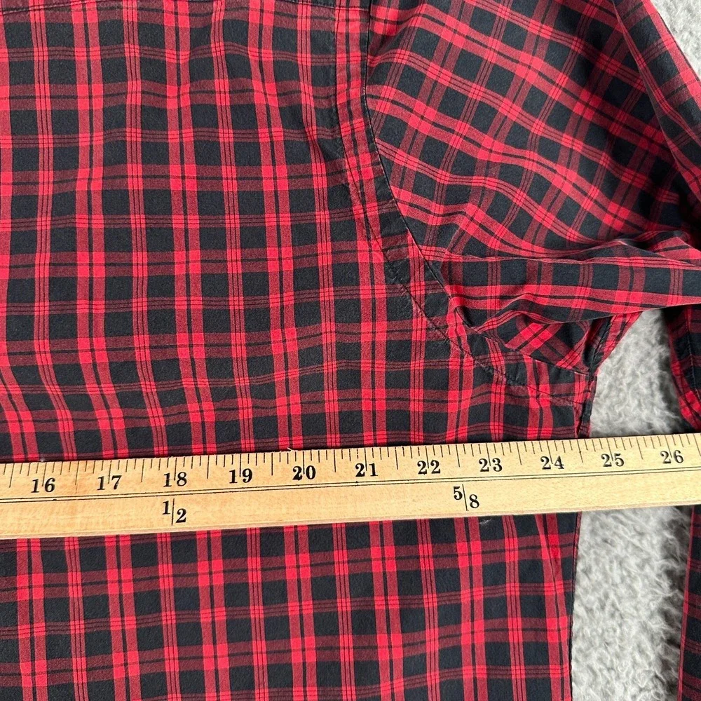 Vtg Polo Ralph Lauren Classic Western Shirt Mens XL Red Black‎ Plaid Pearl Snap